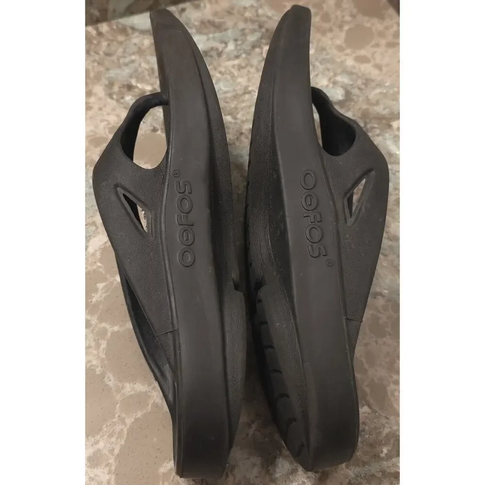 OOFOS OOriginal Unisex M8 W10 Sandals Thong Black Comfort Recovery Flip Flops